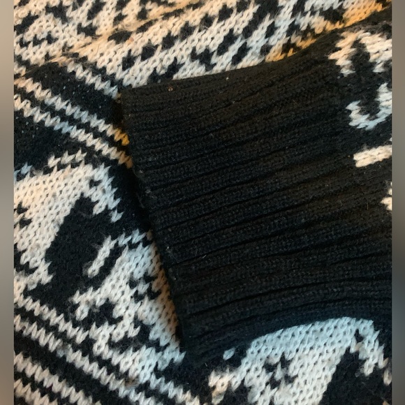 VINTAGE black white grandpa style knit sweater size medium perspective brand - Picture 4 of 9